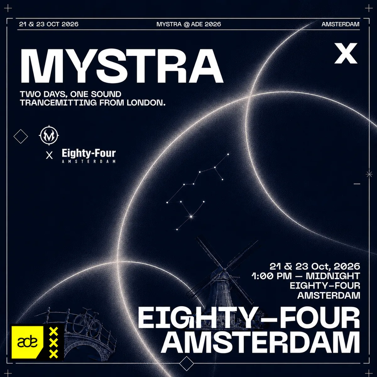 ADE x MYSTRA x EIGHTY FOUR AMSTERDAM PART 1 at Eighty-Four Amsterdam flyer