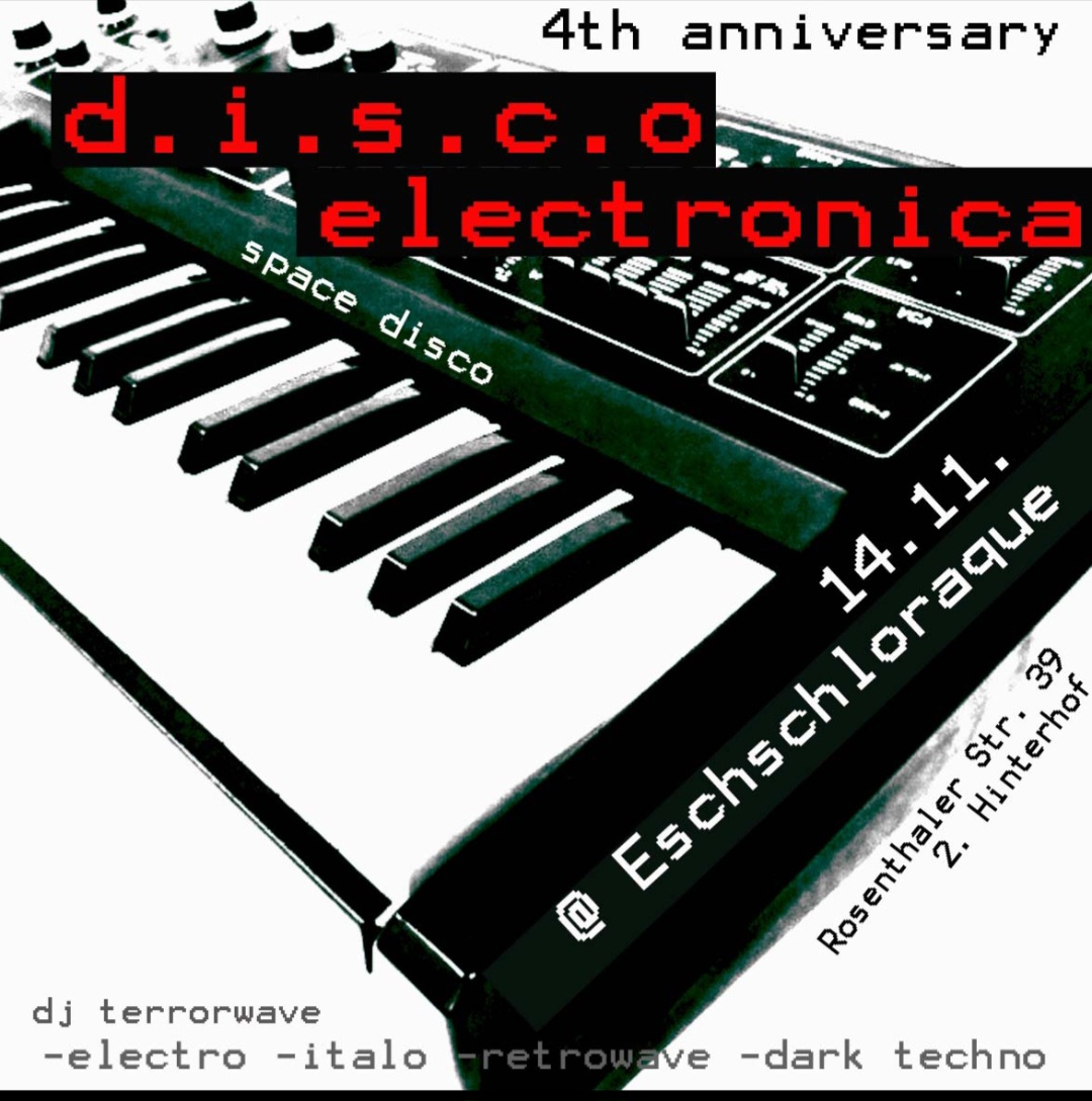 DISCO ELECTRONICA – 4th Anniversary at Eschschloraque flyer