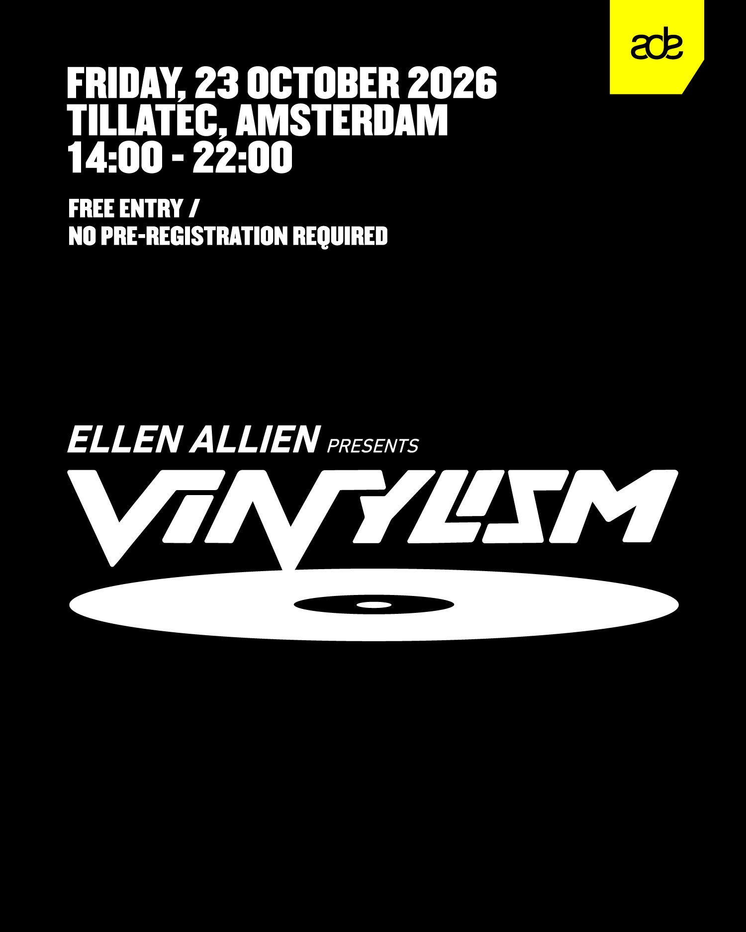 Vinylism x ADE at TILLATEC flyer