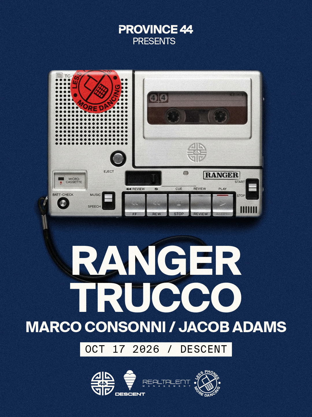 PROVINCE 44 presents Ranger Trucco at Descent flyer