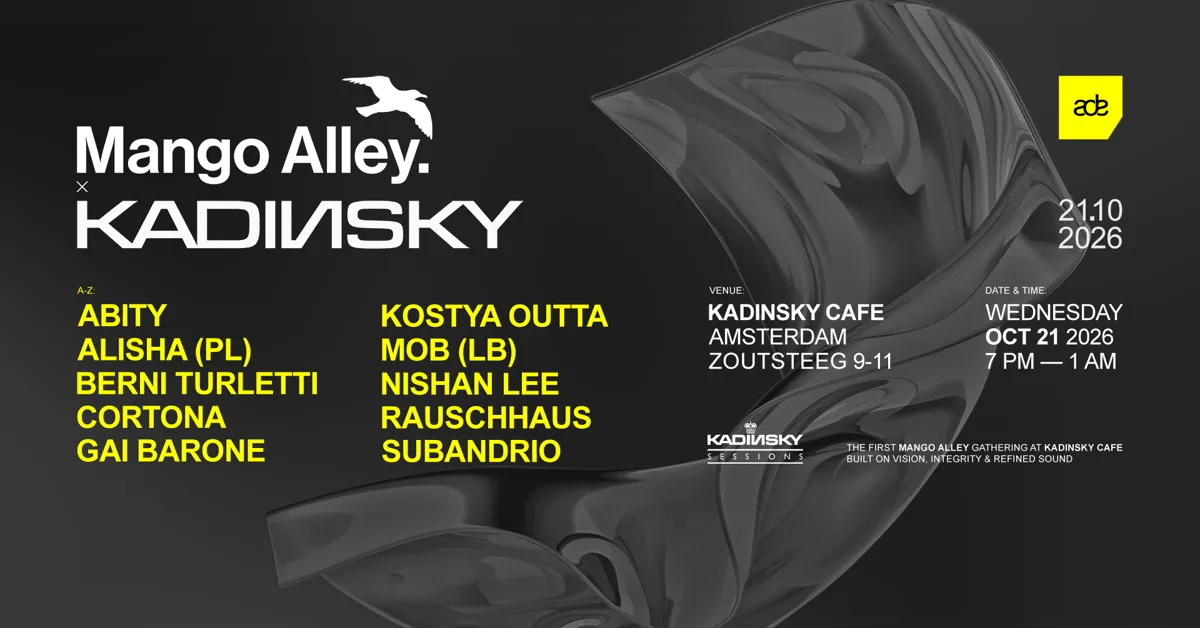 Mango Alley Label Showcase at Kadinsky Cafe flyer