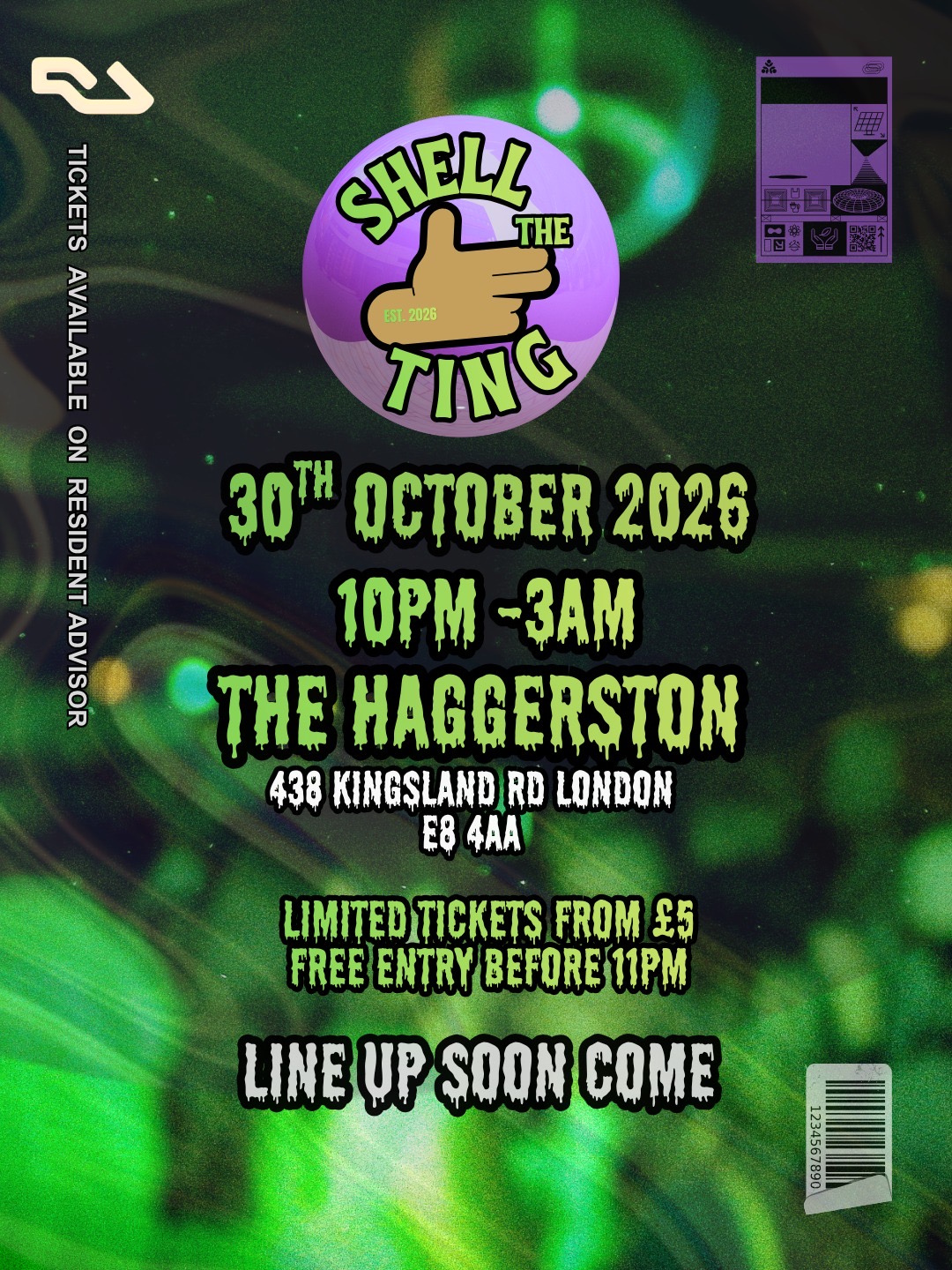 Shell The Ting at The Haggerston flyer