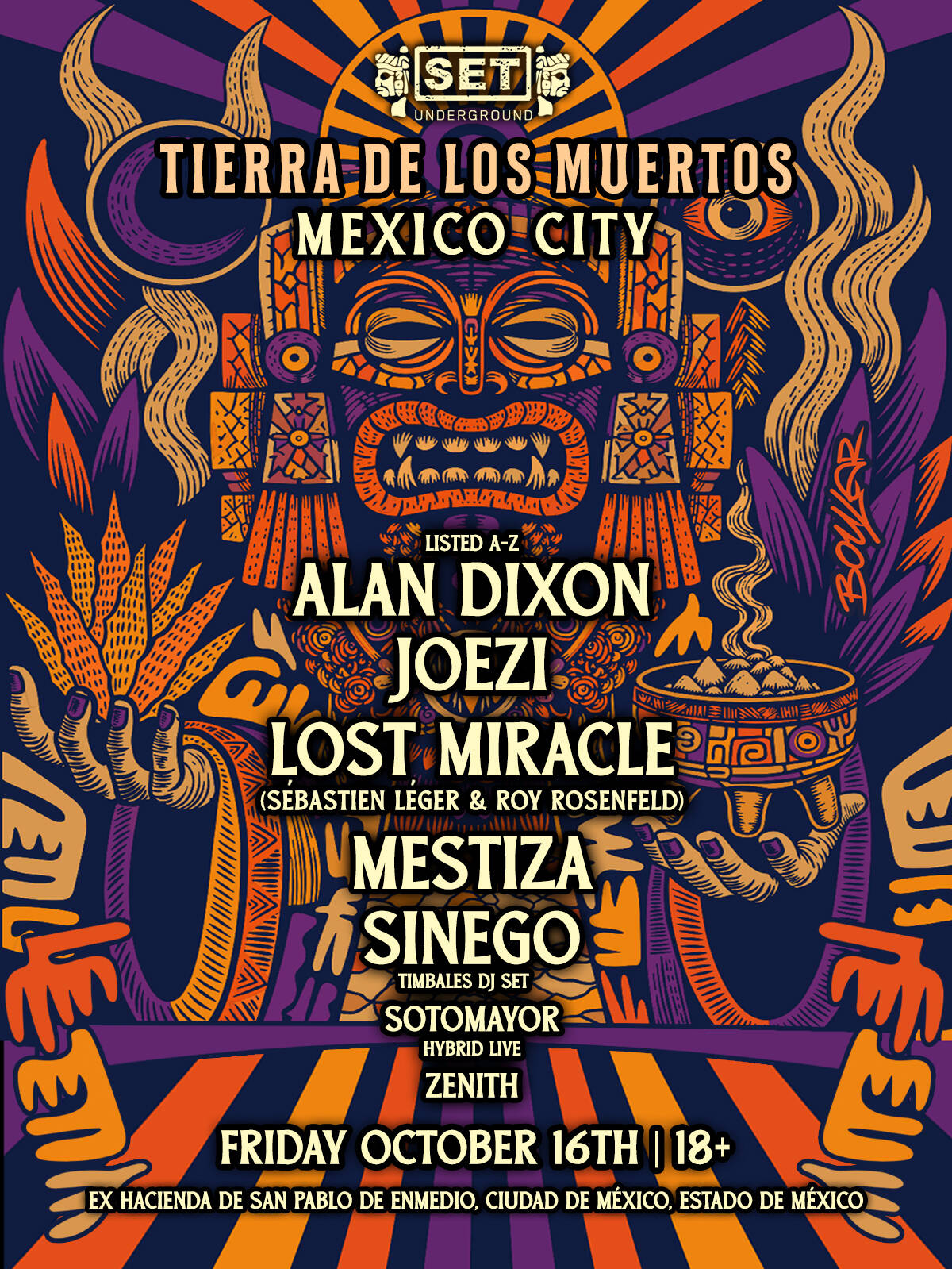 Mestiza, Leger, Rosenfeld, Dixon - Muertos, Hacienda ALLMusicParties at TBA -  Ex Hacienda de San Pablo de Enmedio flyer