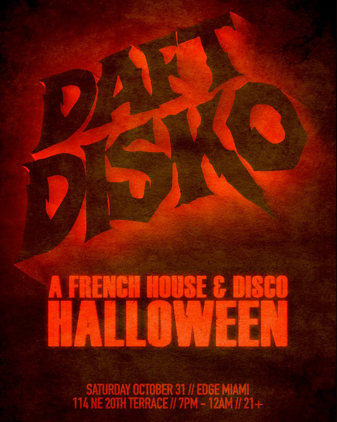 Daft Disko Halloween: Miami at Edge Miami flyer