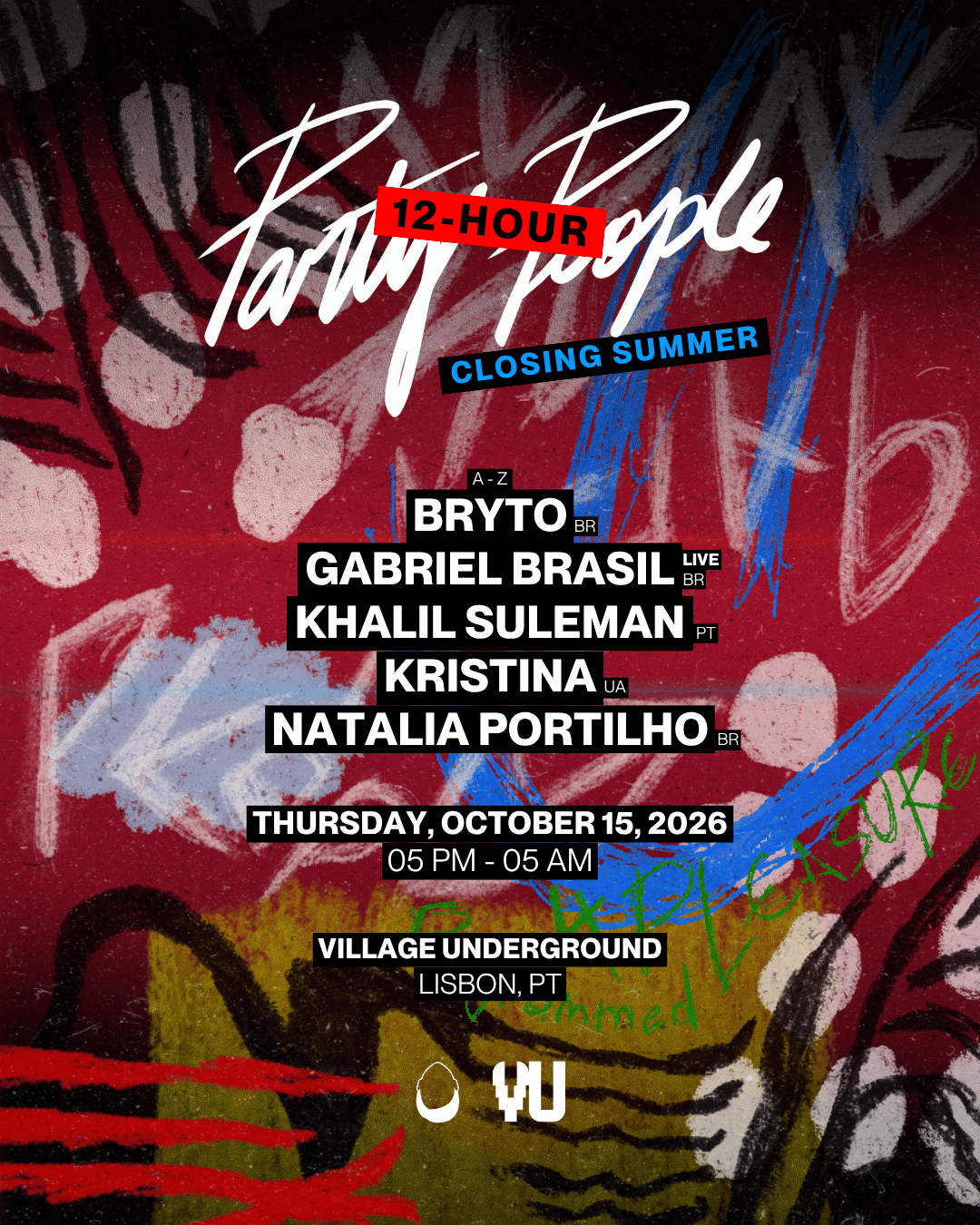 12-HOUR PARTY PEOPLE: Closing Summer at Village Underground Lisboa flyer