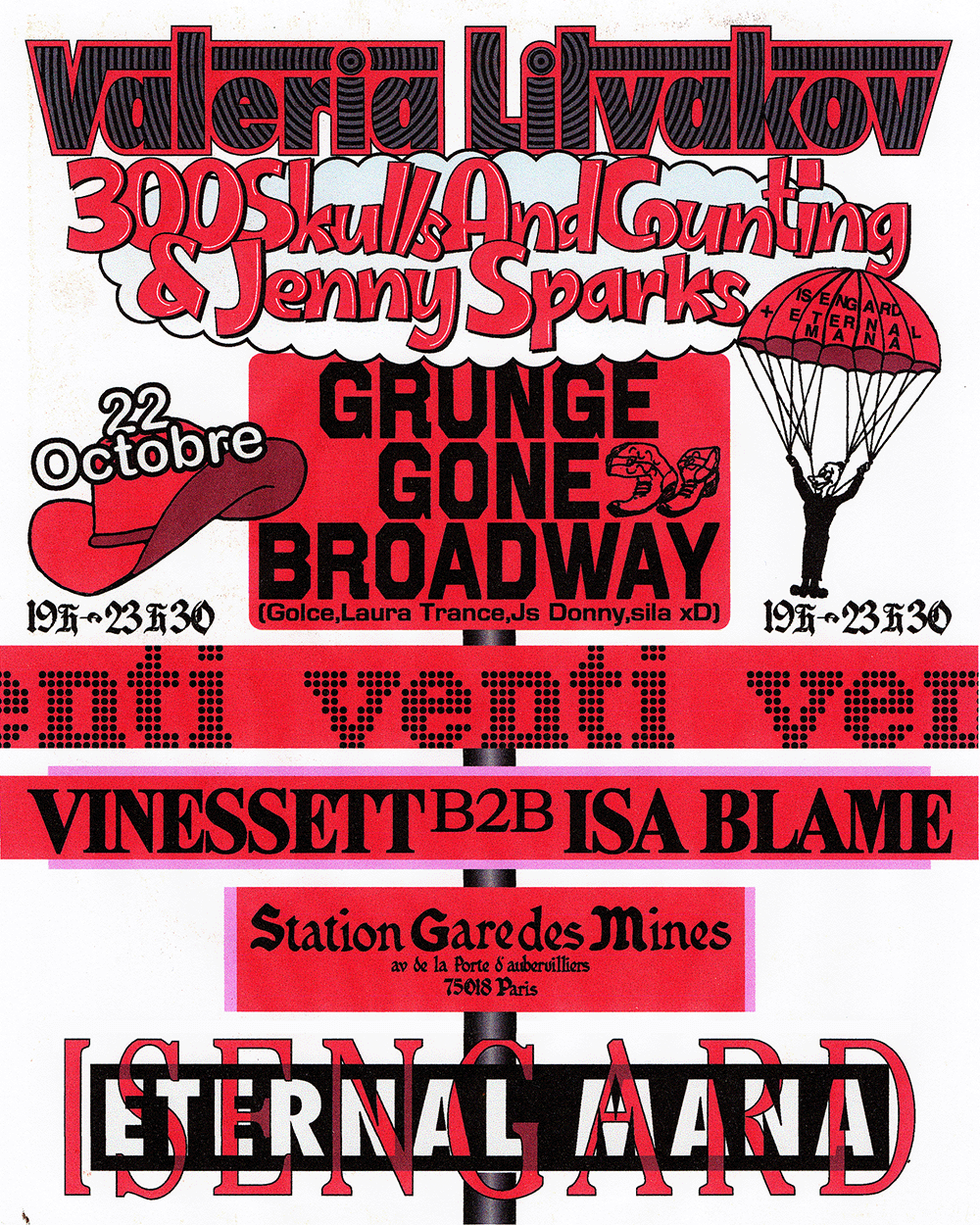 Isengard & Eternal Mana with 300SkullsAndCounting & Jenny Sparks, Valeria Litvakov, venti, GGB at La Station - Gare des mines flyer