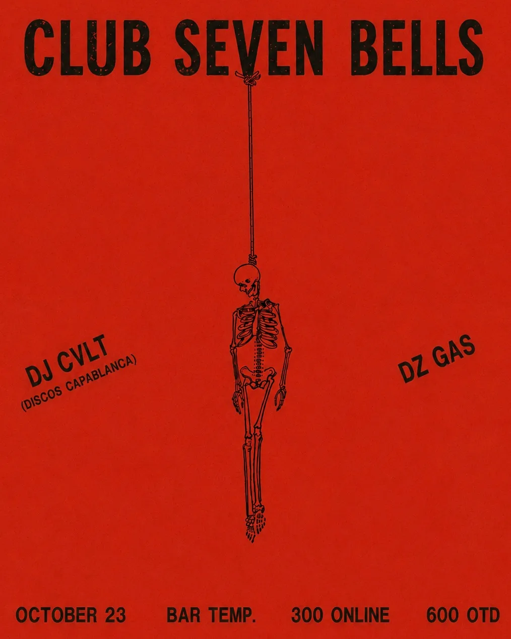 Club Seven Bells invites DJ CVLT at Bar Temp. flyer