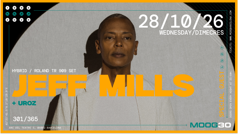Jeff Mills + uroz at Moog flyer