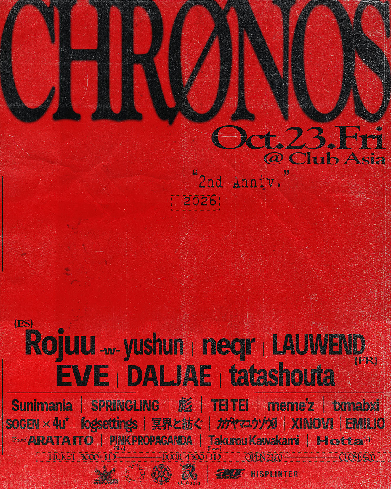 CHRØNOS at clubasia flyer
