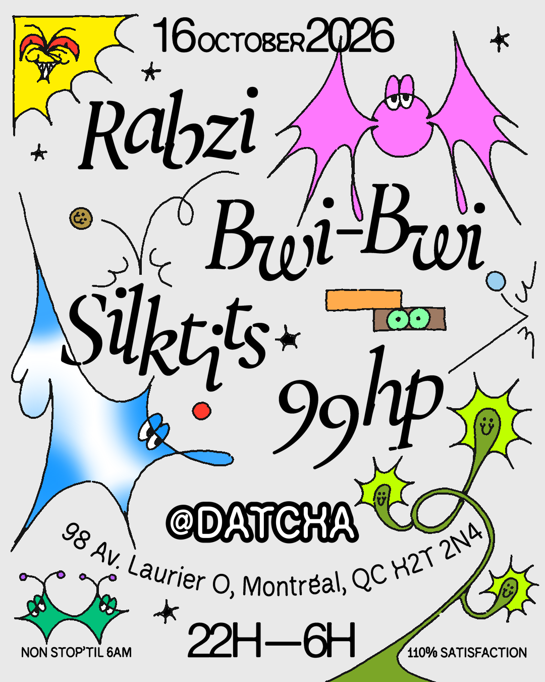 Datcha NONSTOP: Rabzi, Bwi-Bwi, Silktits, 99hp at Bar Datcha flyer