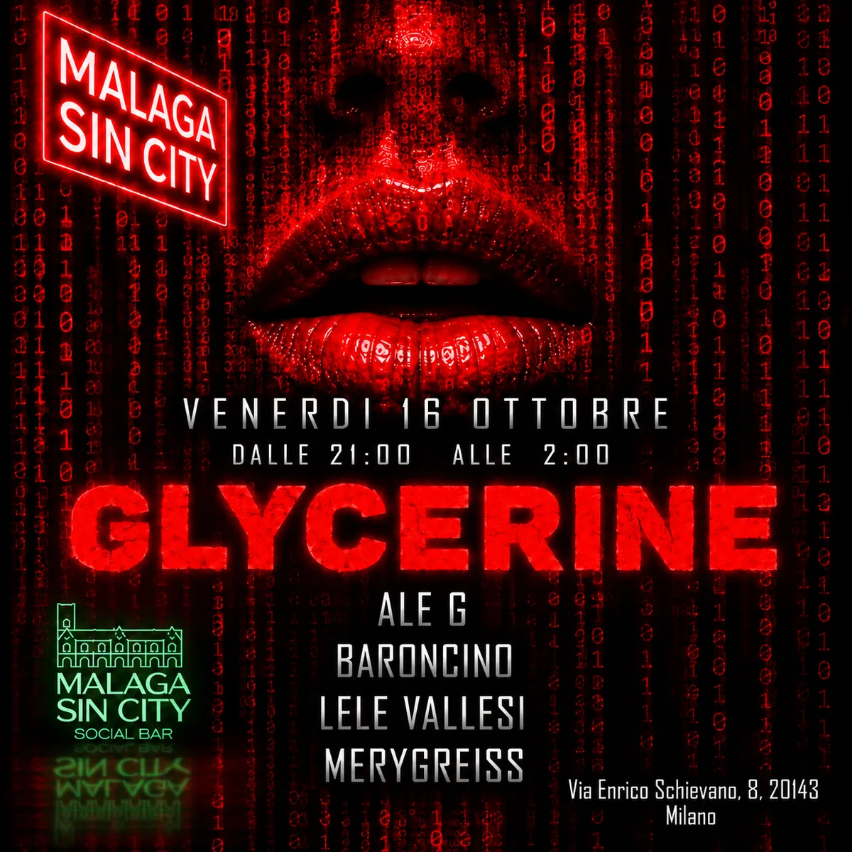 GLYCERINE at Malaga Sin City flyer