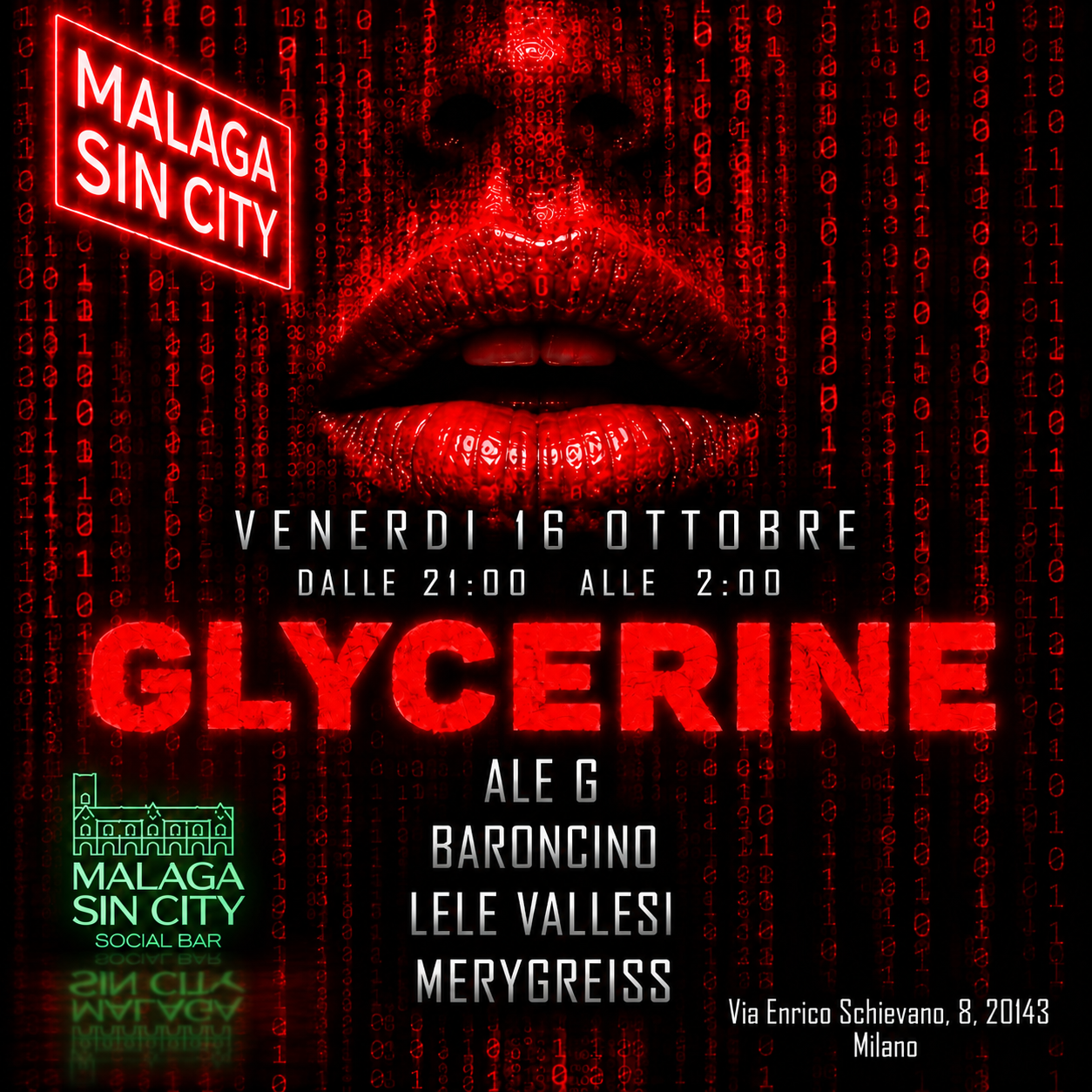 GLYCERINE at Malaga Sin City flyer