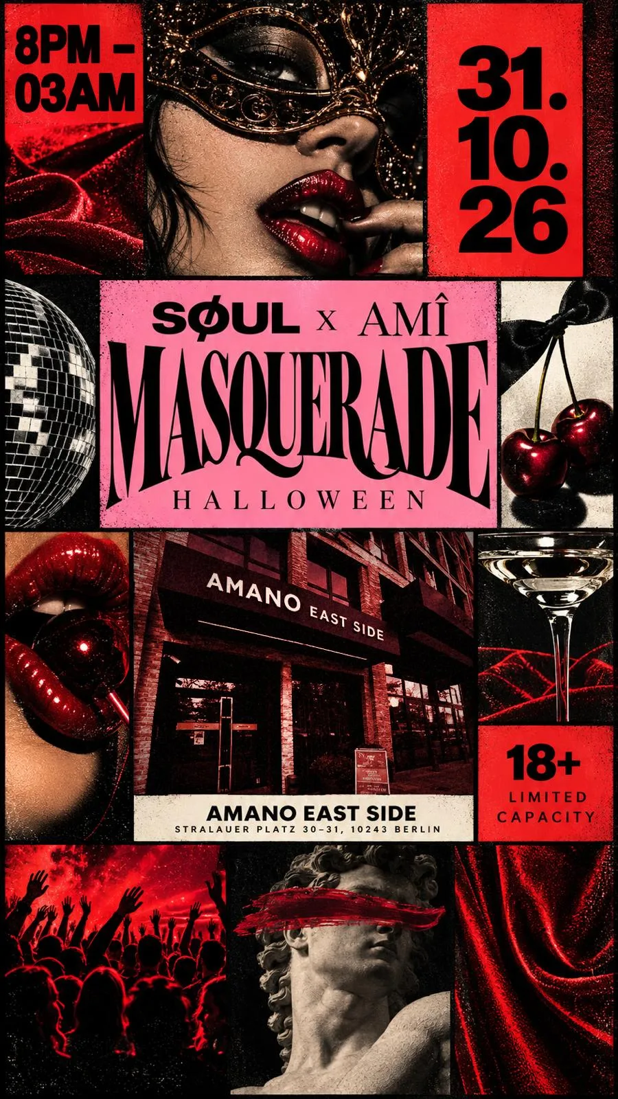 SØUL x AMÎ MASQUERADE at East Side Bar flyer