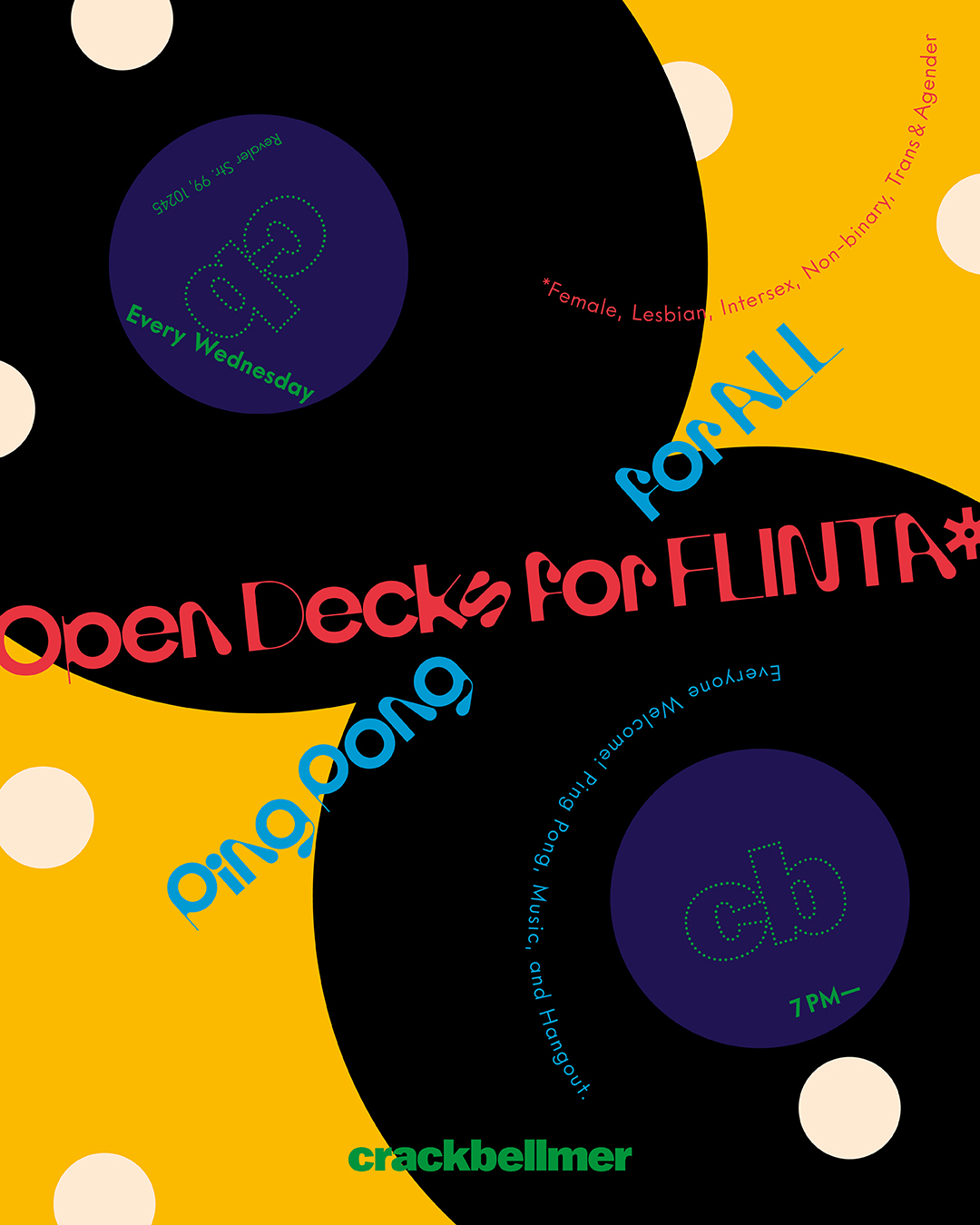 OPEN DECKS FOR FLINTA* PING PONG FOR ALL at Crack Bellmer flyer