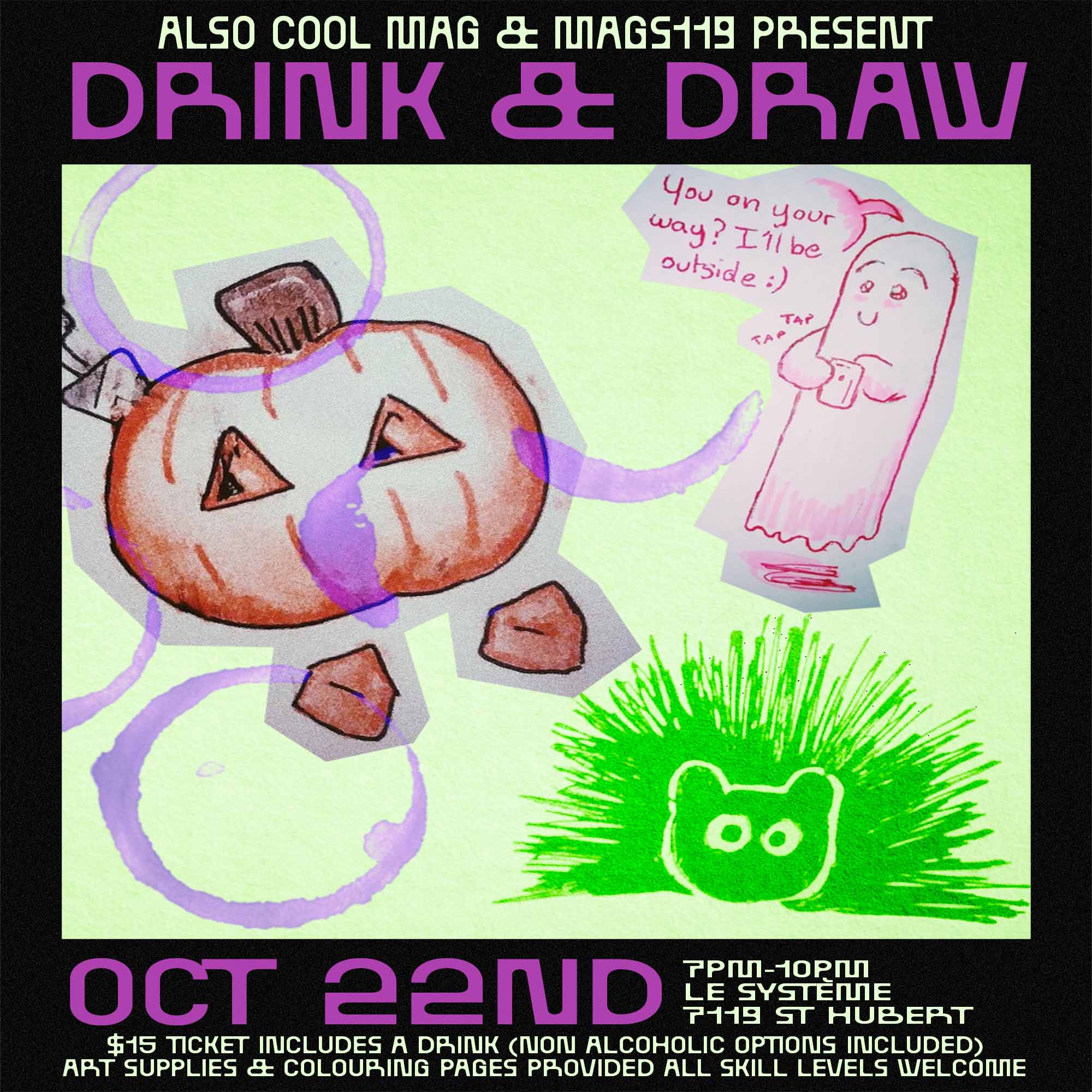 Drink n Draw at Système flyer