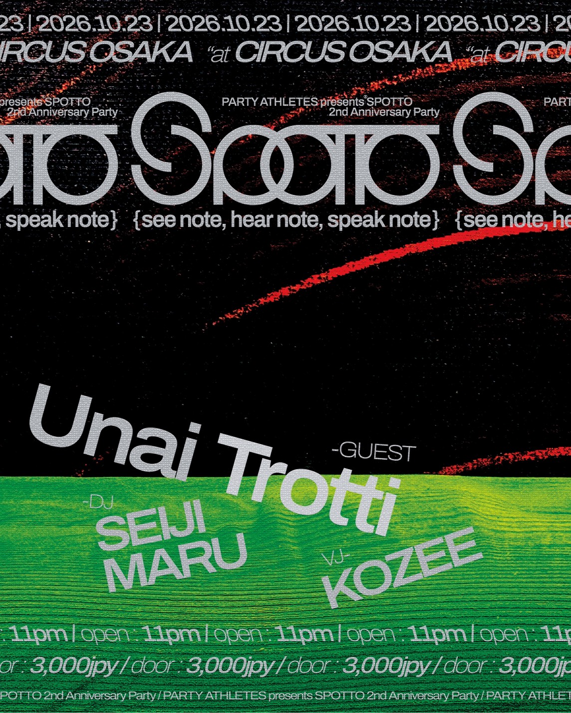 PARTY ATHLETES presents SPOTTO 2nd Anniversary Party at Circus flyer