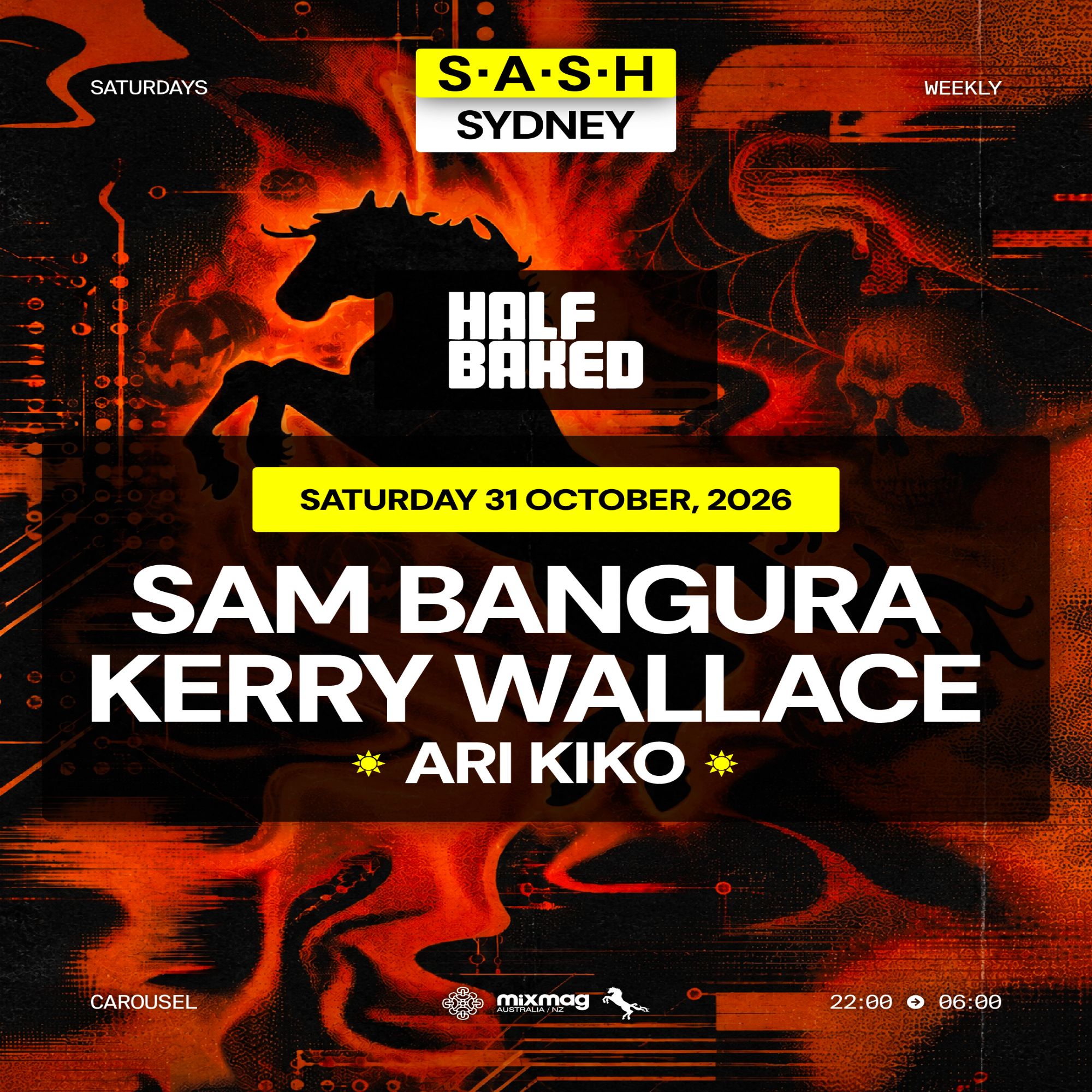 ★ S.A.S.H Sydney ★ Sam Bangura ★ Saturday 31st October ★ at Carousel Bar & Ballroom flyer
