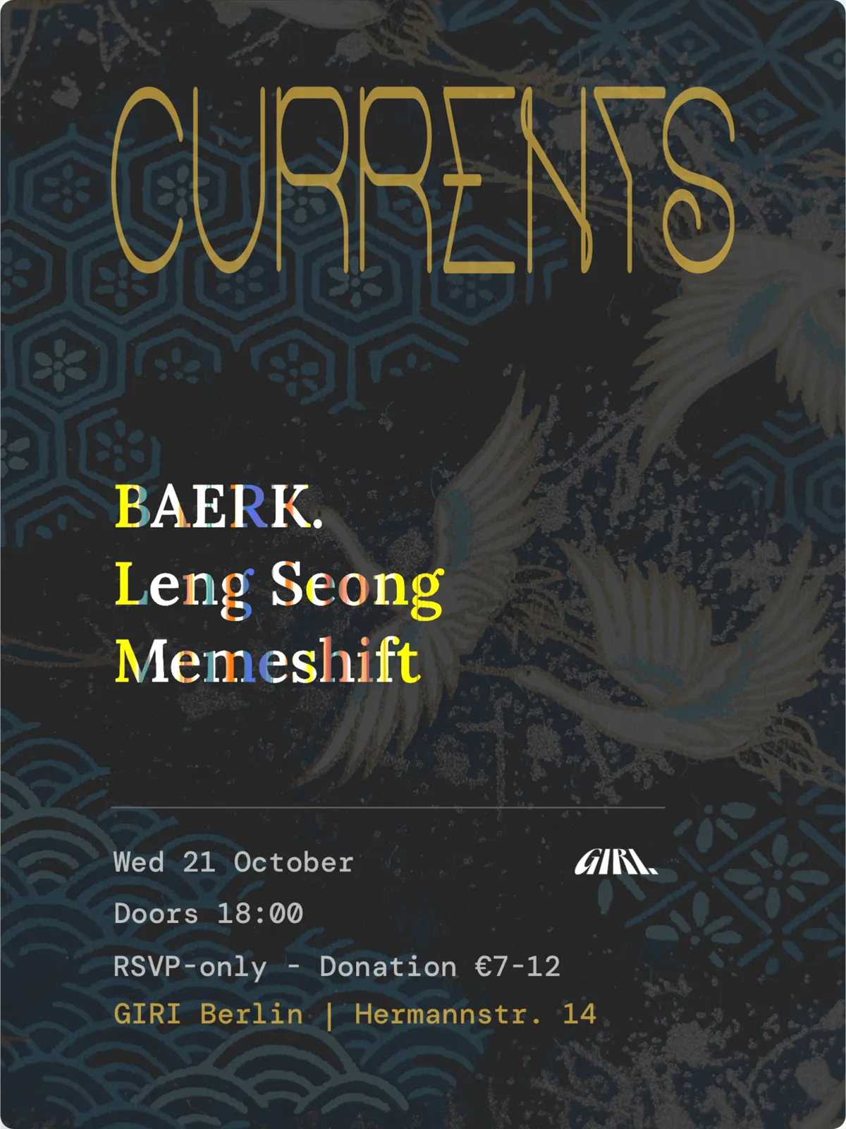 Giri x Currents at Giri flyer