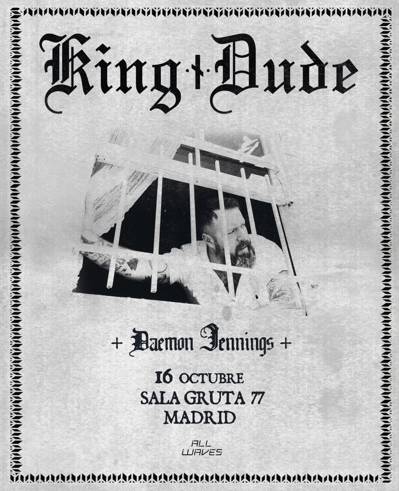 King Dude (US) + Daemon Jennings (SP)_Madrid_Southern Gothic_Folk at Gruta 77 flyer