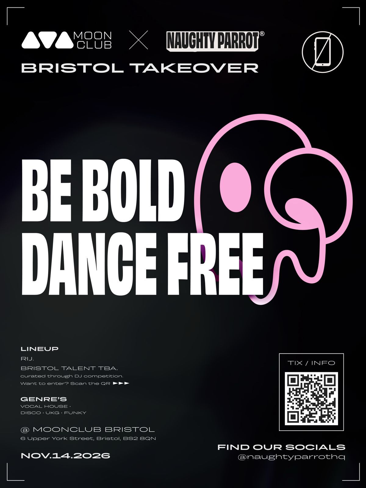 Naughty Parrot presents: Bristol Takeover at Moon Club flyer