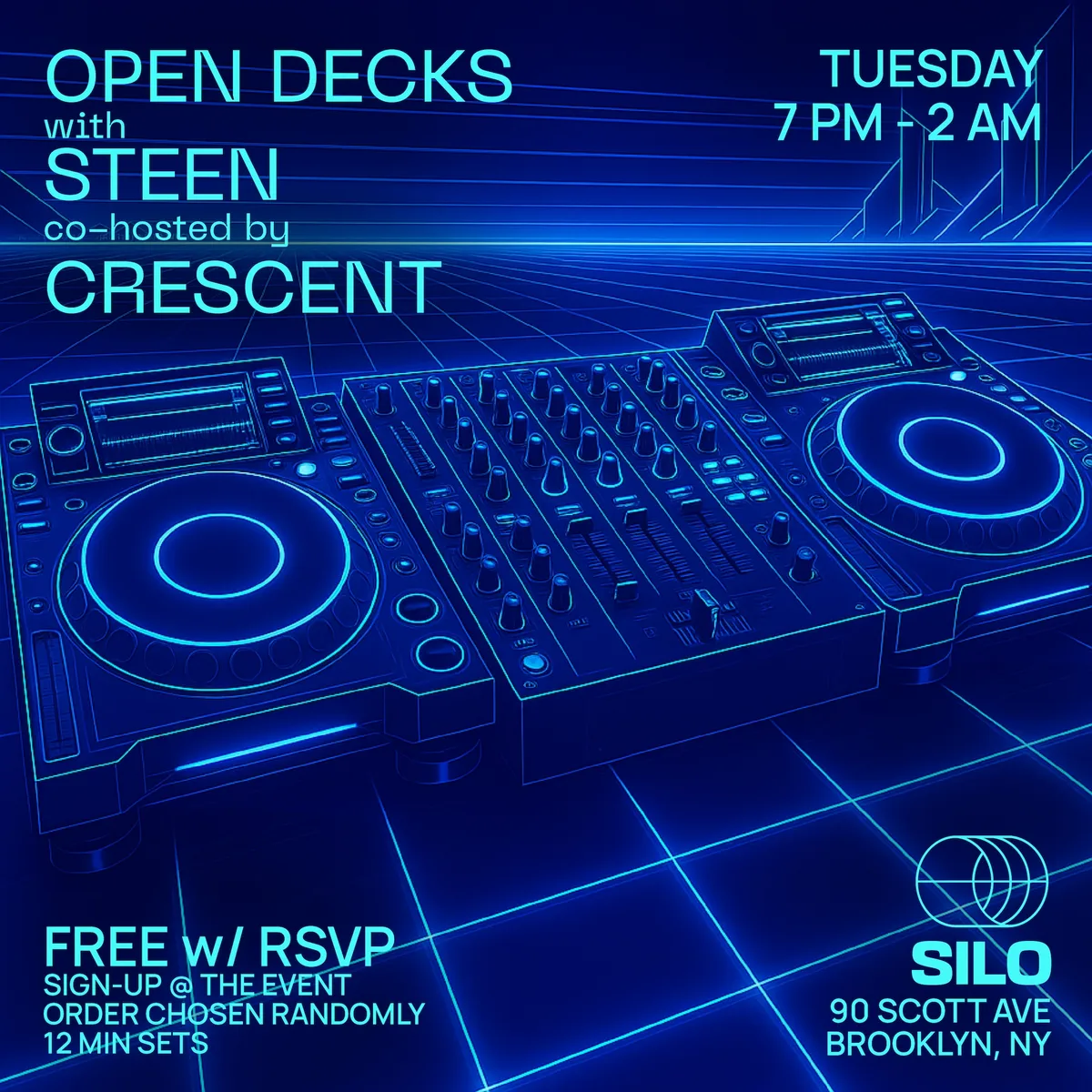 Open Decks with STEEN & Crescent at SILO flyer