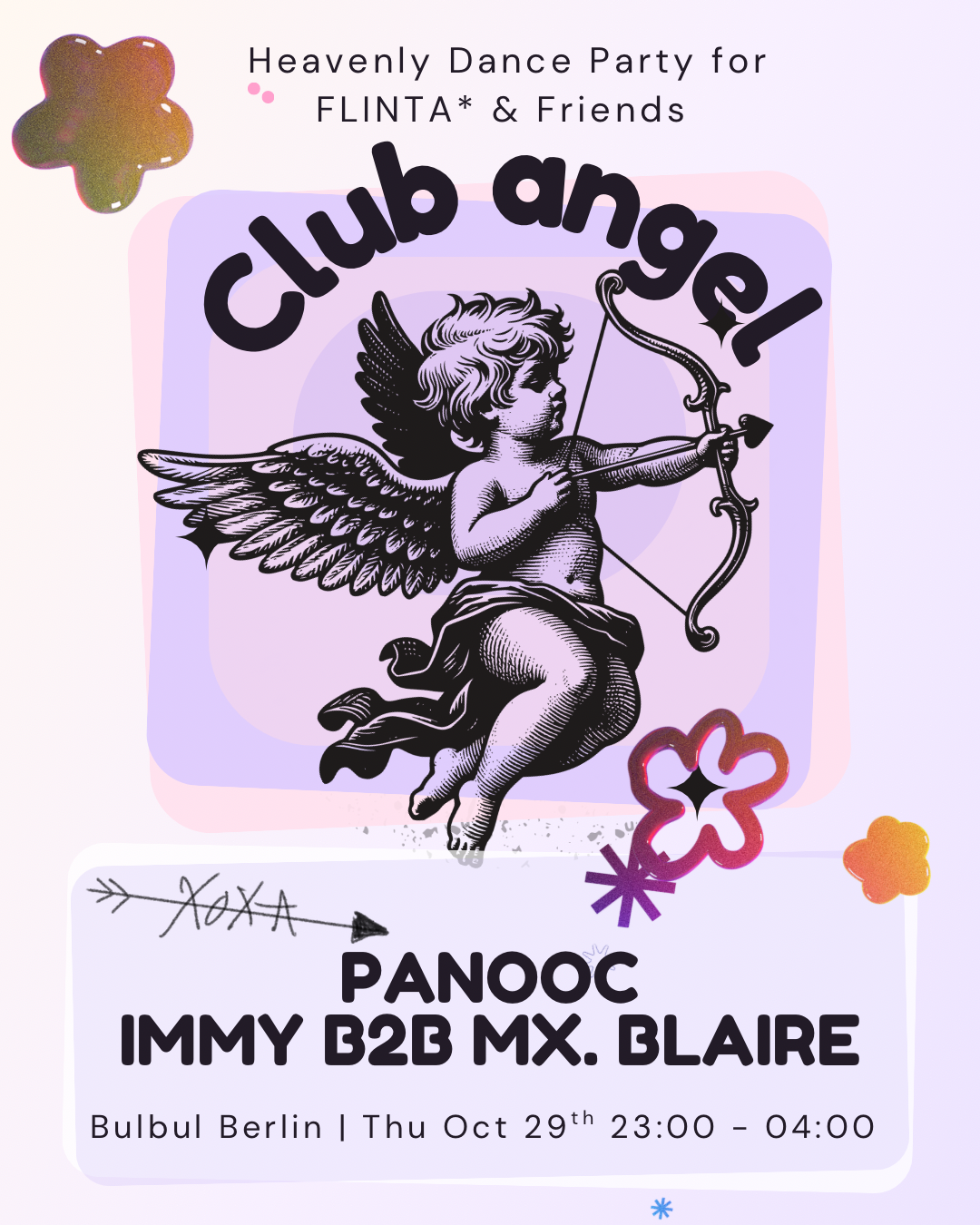 XOXA's Club Angel: Panooc, Immy b2b Mx. Blaire at Bulbul Berlin flyer