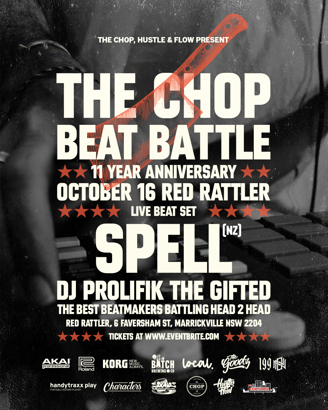 The Chop Beat Battle 2026 Ft Spell (NZ) Live Beat Set at The Red Rattler flyer