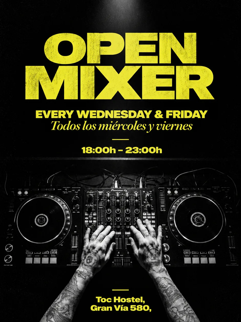 Open Mixer + AFTERWORK (Bring your music & join our community) Free Entry at TOC Hostel flyer