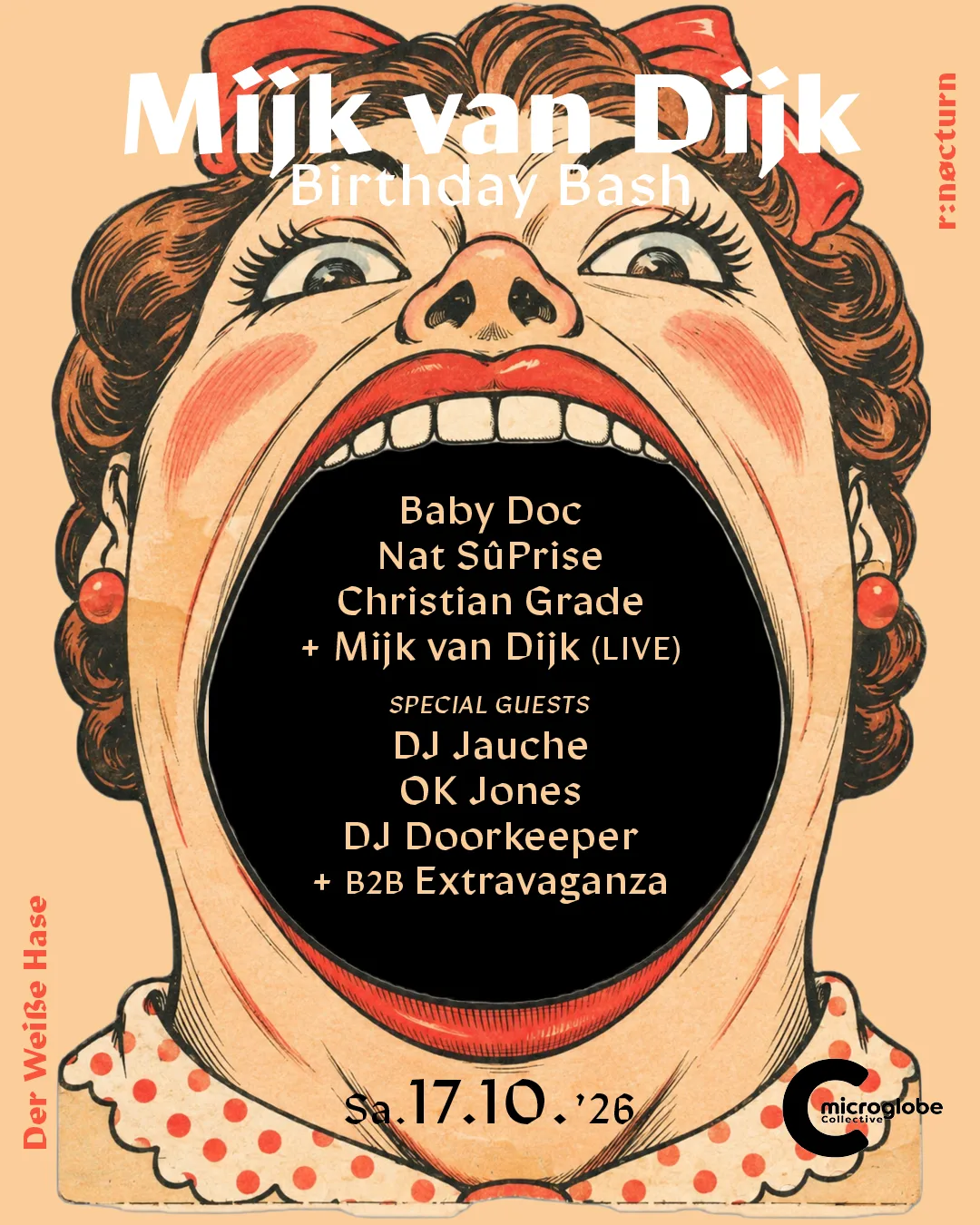 Mijk van Dijk`s Birthday Bash / r:nøcturn at The White Rabbit - Berlin flyer