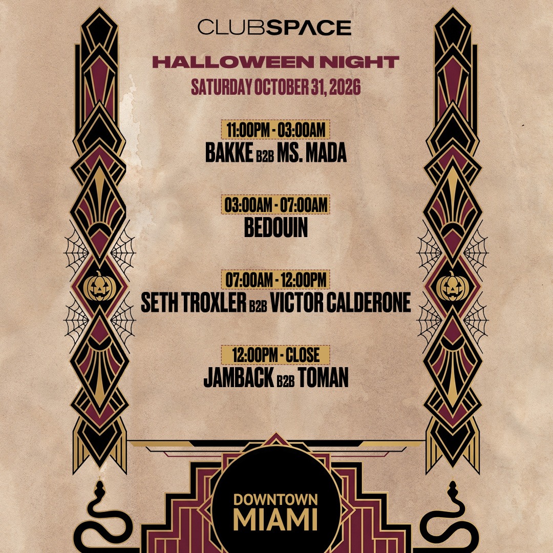 Halloweek: Bedouin + Seth Troxler b2b Victor Calderone + Jamback b2b Toman at Floyd Miami flyer