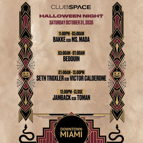 Halloweek: Bedouin + Seth Troxler b2b Victor Calderone + Jamback b2b Toman at Floyd Miami flyer
