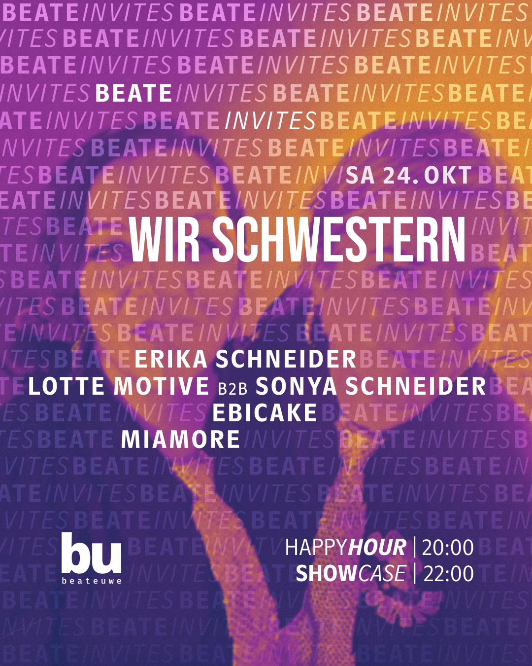 Beate Invites /// WIR Schwestern at Beate Uwe flyer