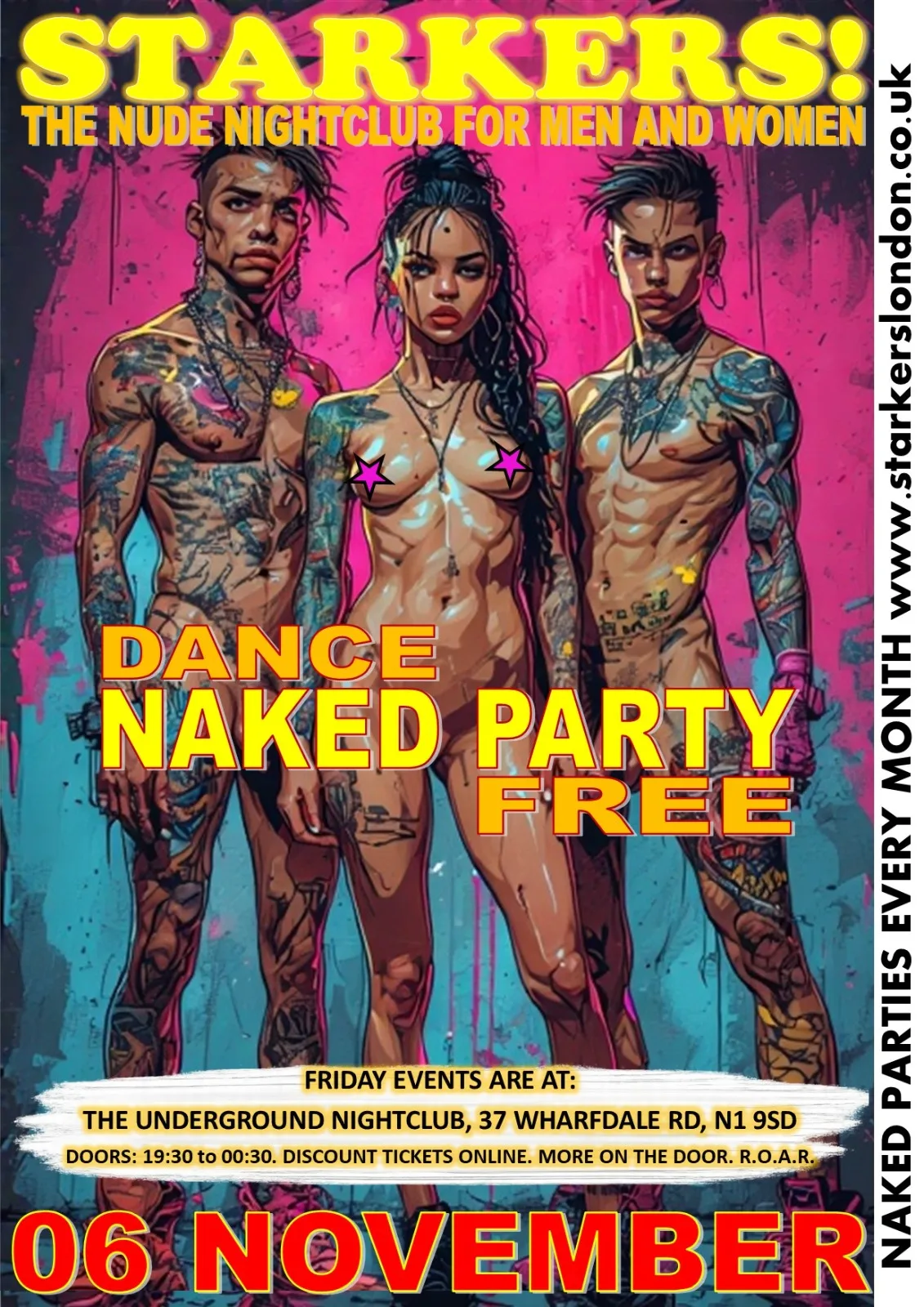 Starkers! (naked rave) at The Underground Club flyer