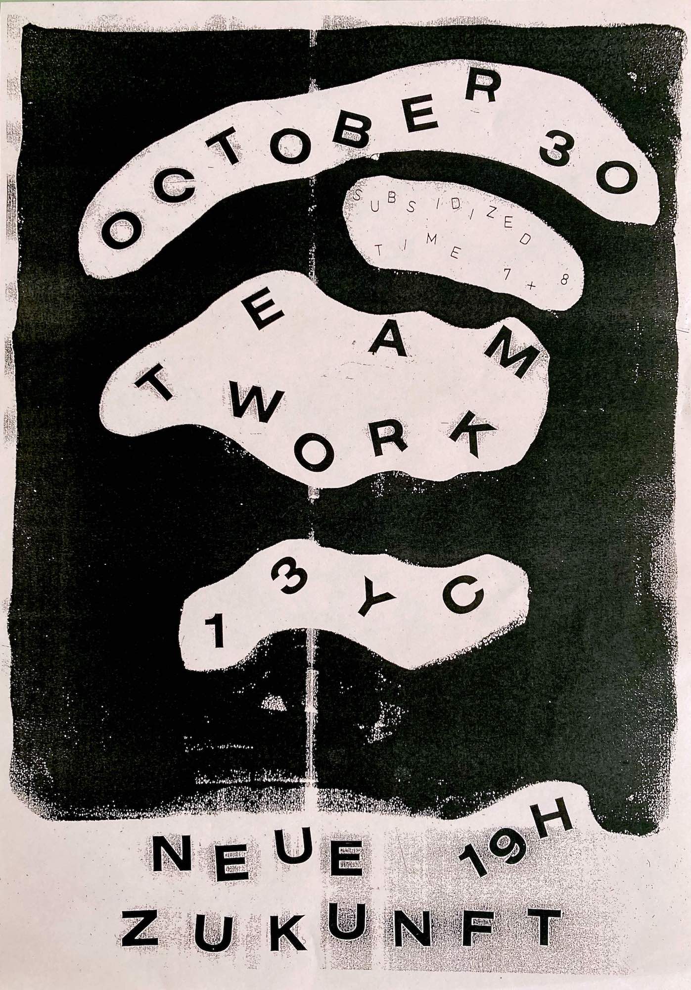 subsidized time 7+8 Team Work + 13YC at Neue Zukunft flyer