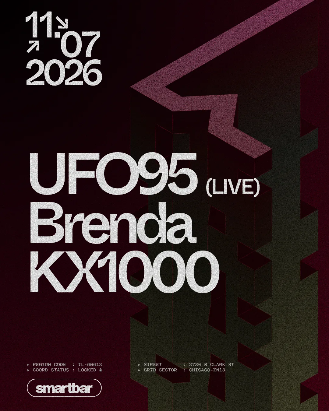 Format presents UFO95 (Live) - Brenda - KX1000 at smartbar flyer