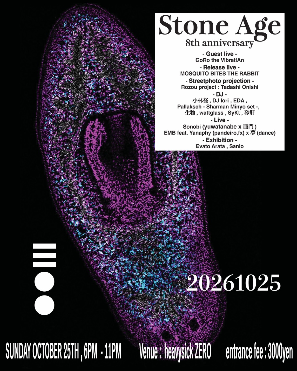 Stone age 8th Anniversary at Heavy Sick Zero flyer