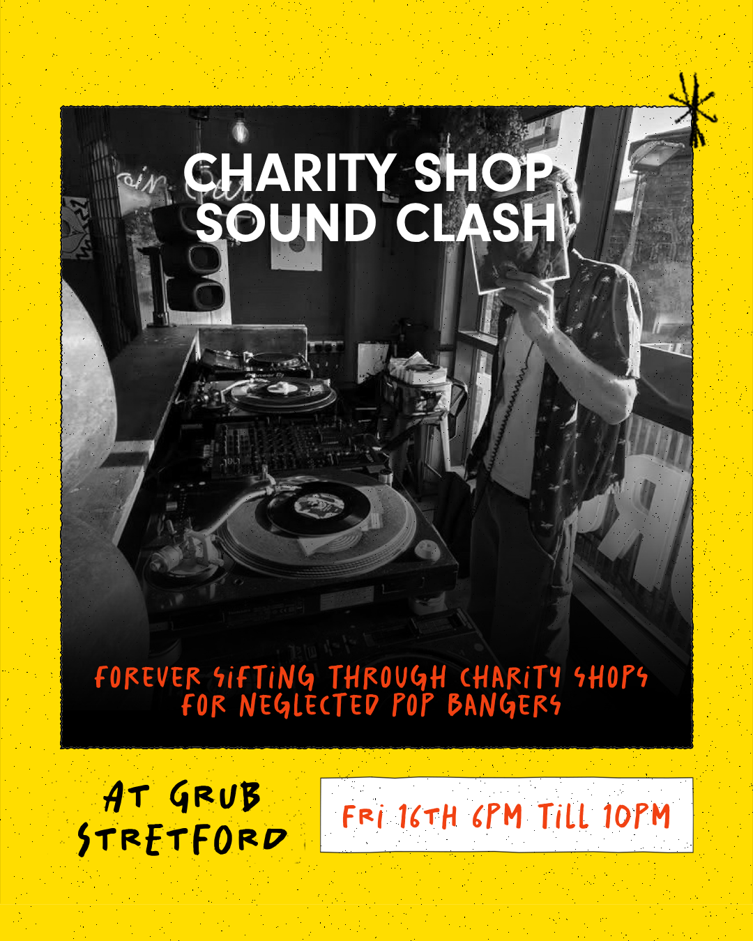 GRUB Stretford: Charity Shop Sound Clash at Grub Stretford flyer