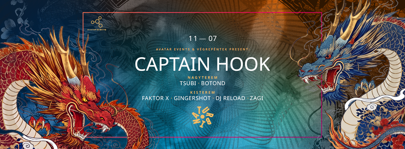 Avatar & VégrePéntek pres. Captain Hook at Turbina flyer