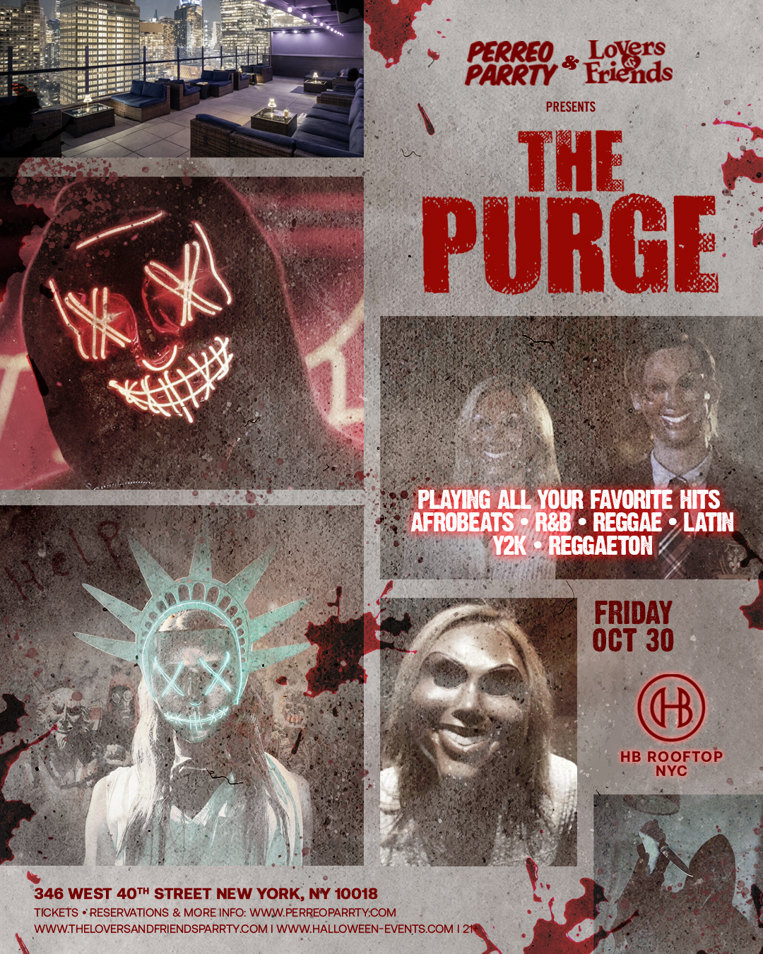 The Purge Halloween Hotel Rooftop - #1 Skyline Views of NYC at High Bar New York flyer
