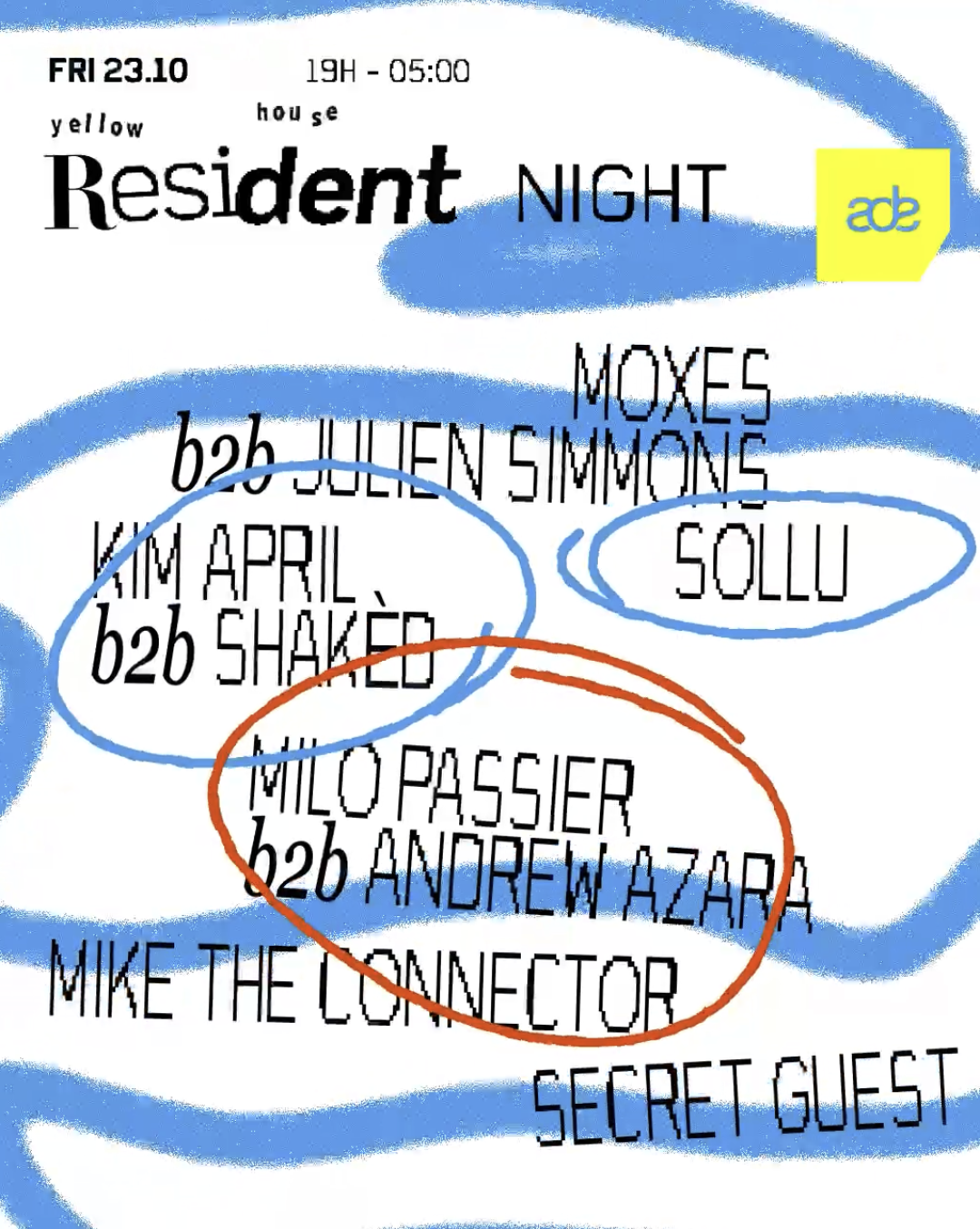 Resident Night Yellow House ADE at Yellow House flyer