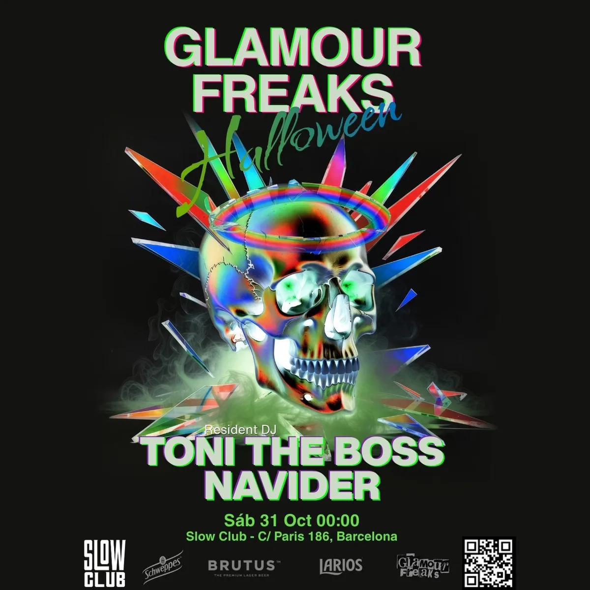 Glamour Freaks Halloween: Toni The Boss + Navider at Slow Barcelona flyer