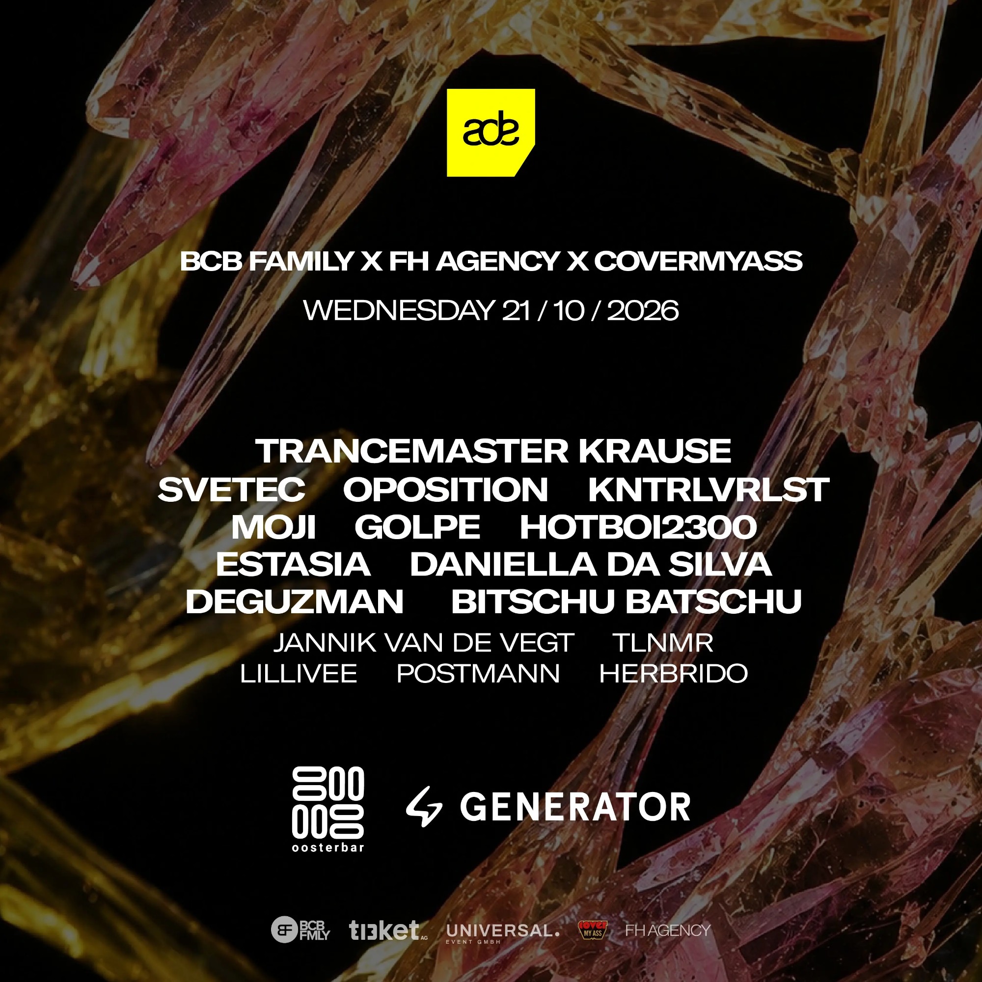 BCB Family × FH Agency × CoverMyAss at OOSTerBAR flyer