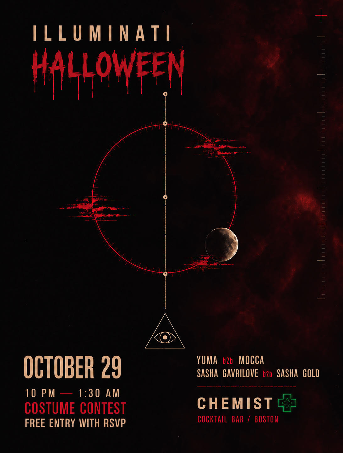 ILLUMINATI HALLOWEEN at The Chemist flyer