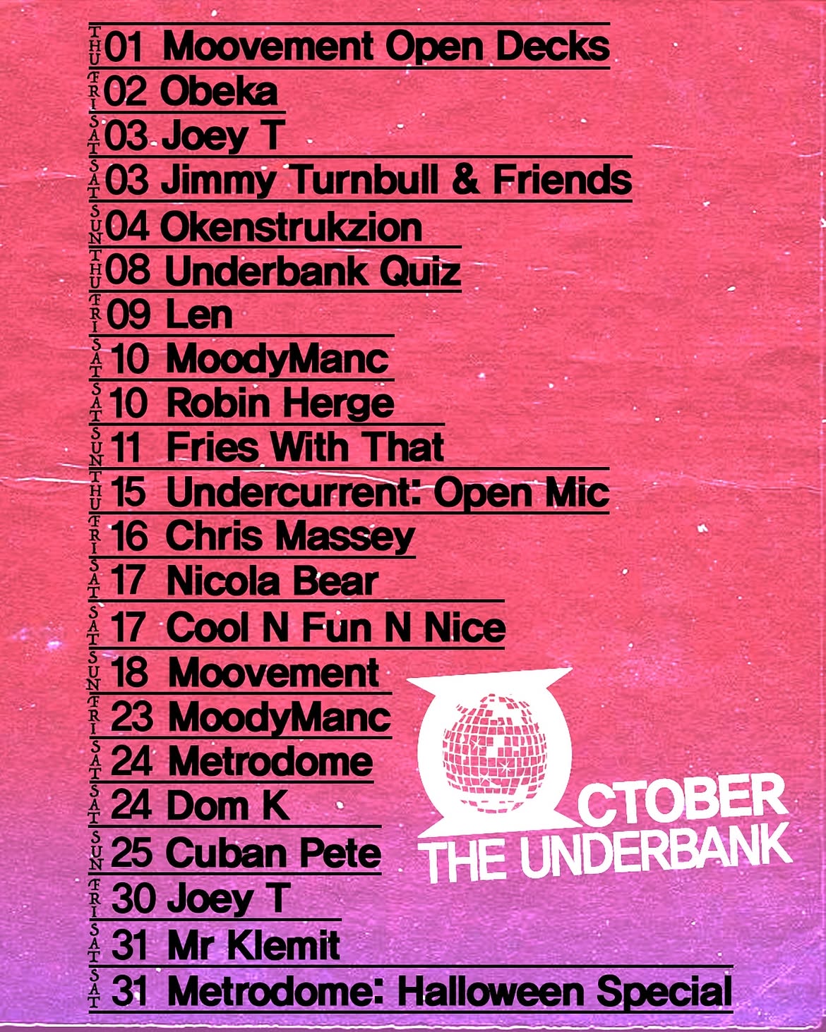 Underbank: Chris Massey at The Underbank flyer