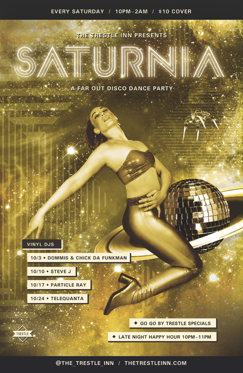 SATURNIA at The Trestle Inn flyer