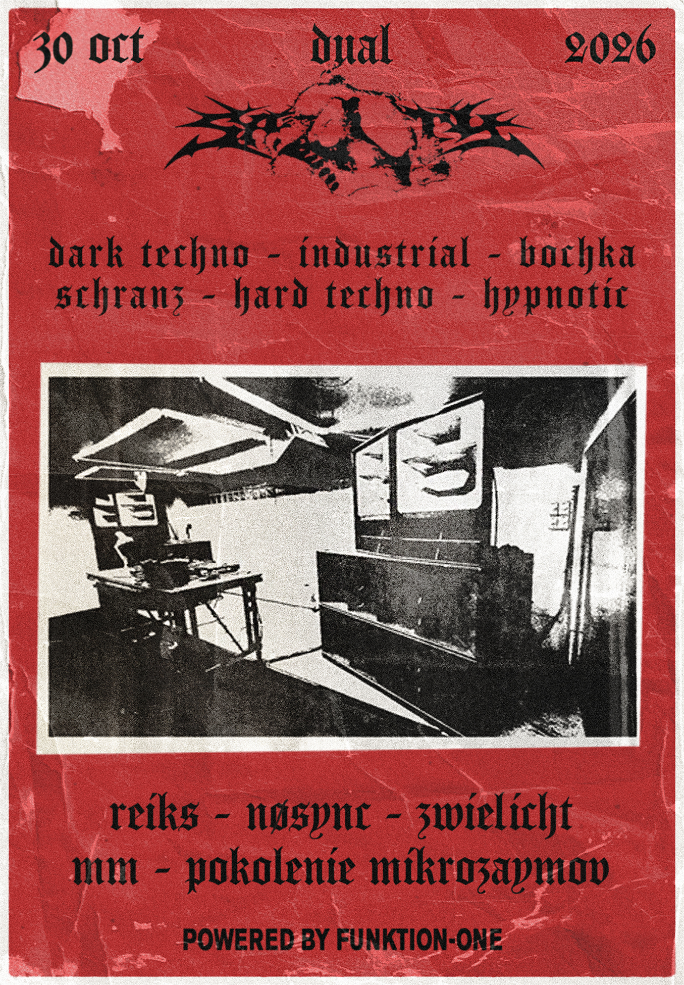 SACRISTY HALLOWEEN RAVE - HARD TECHNO - DAY 1 at Dual flyer