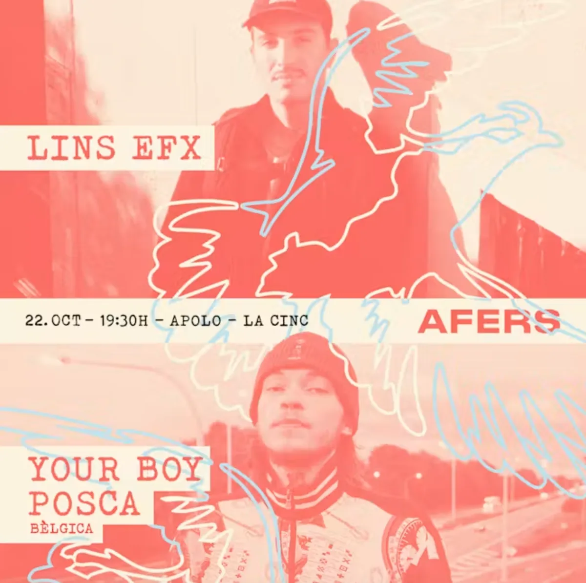 AFERS: Lins EFX + Your Boy Posca at Sala Apolo flyer