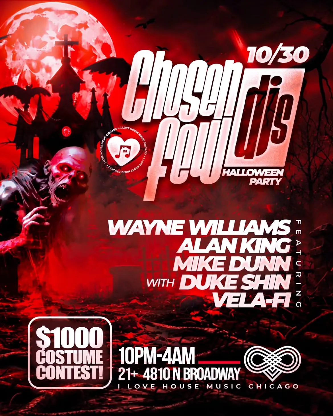 Chosen Few DJs Halloween Party at Le Nocturne Chicago flyer