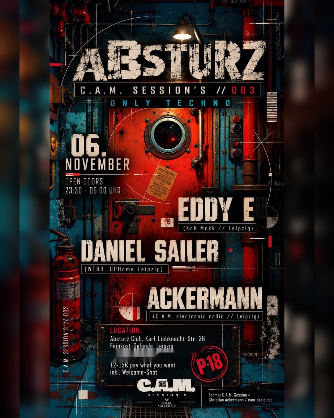 C.A.M. Session´s // 003 at absturz club flyer