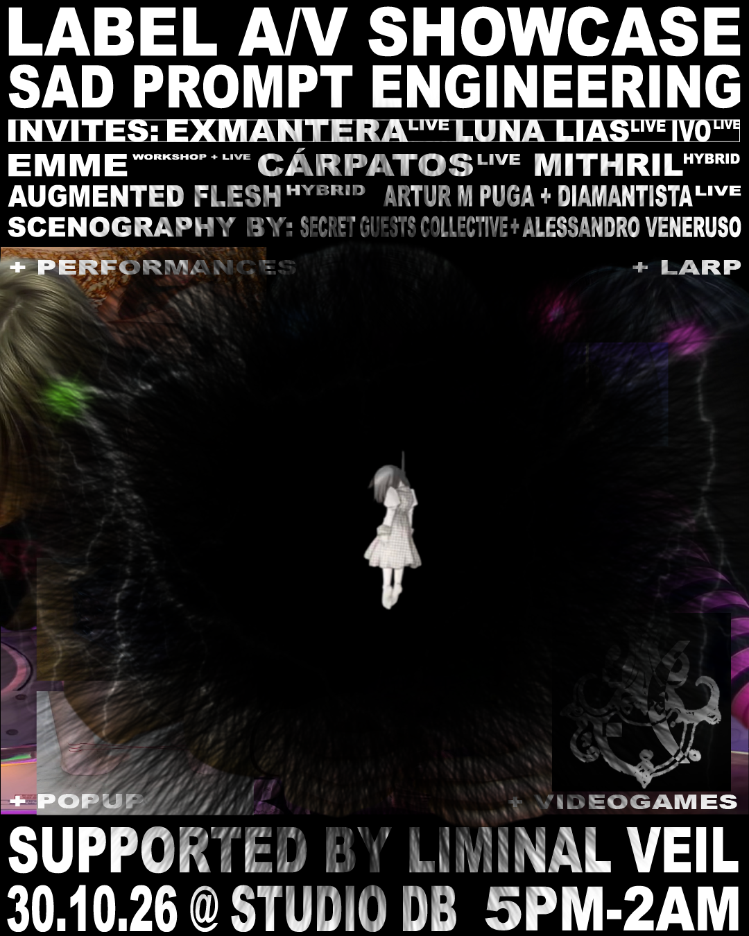 SAD PROMPT ENGINEERING A/V SHOWCASE SUPPORTED BY LIMINAL VEIL at Studio dB flyer